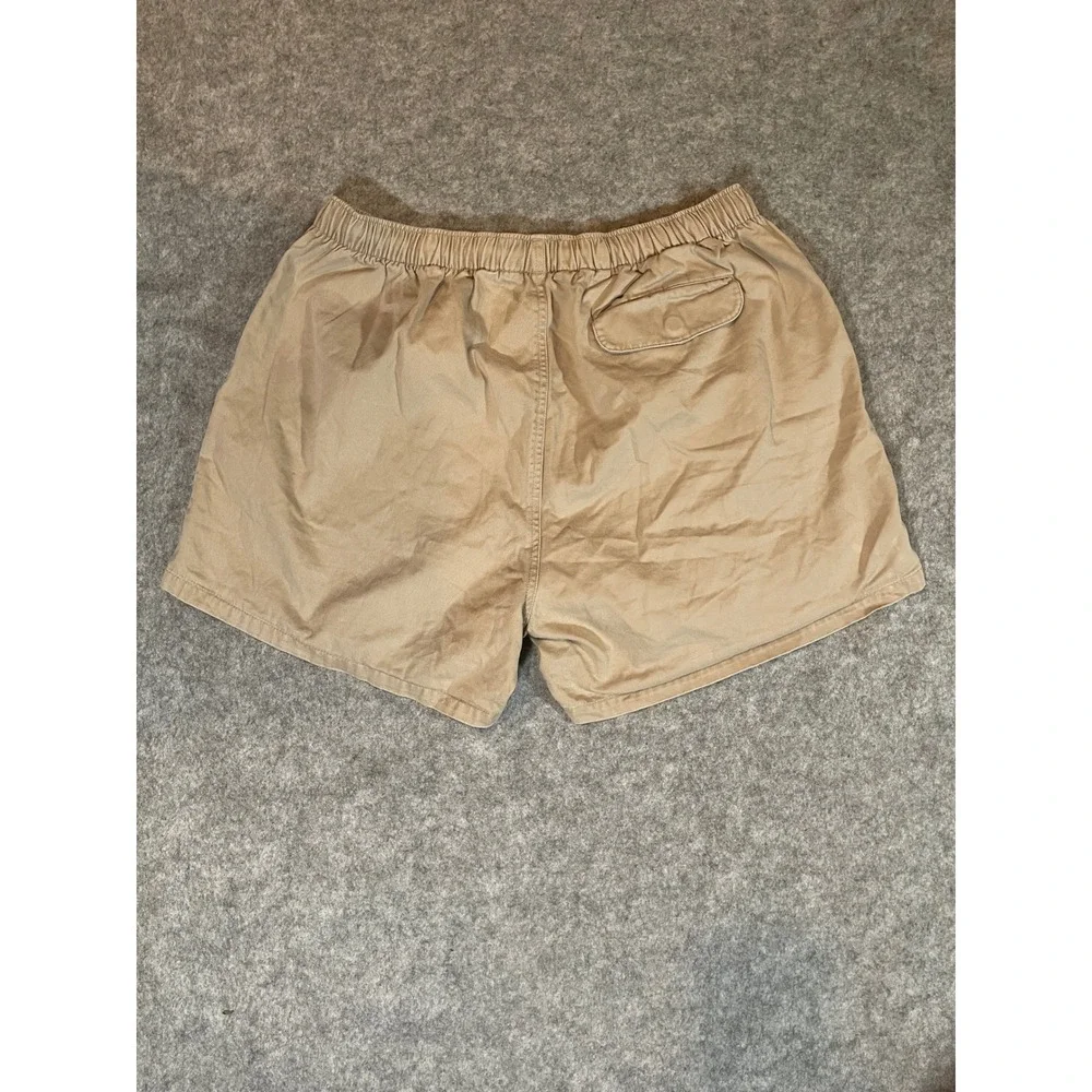 Polo Ralph Lauren Khaki Chino Shorts Mens XL Tan Elastic Waist Green Pony Logo
